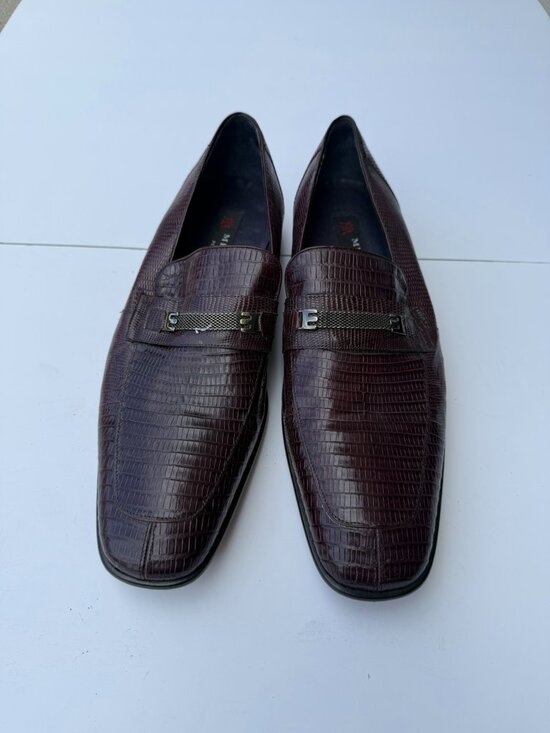 Mezlan 3261 Genuine Lizard Dress Shoes – Size 12W – Maroon main image 4
